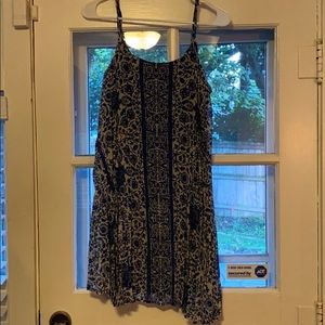 Blue and white dress